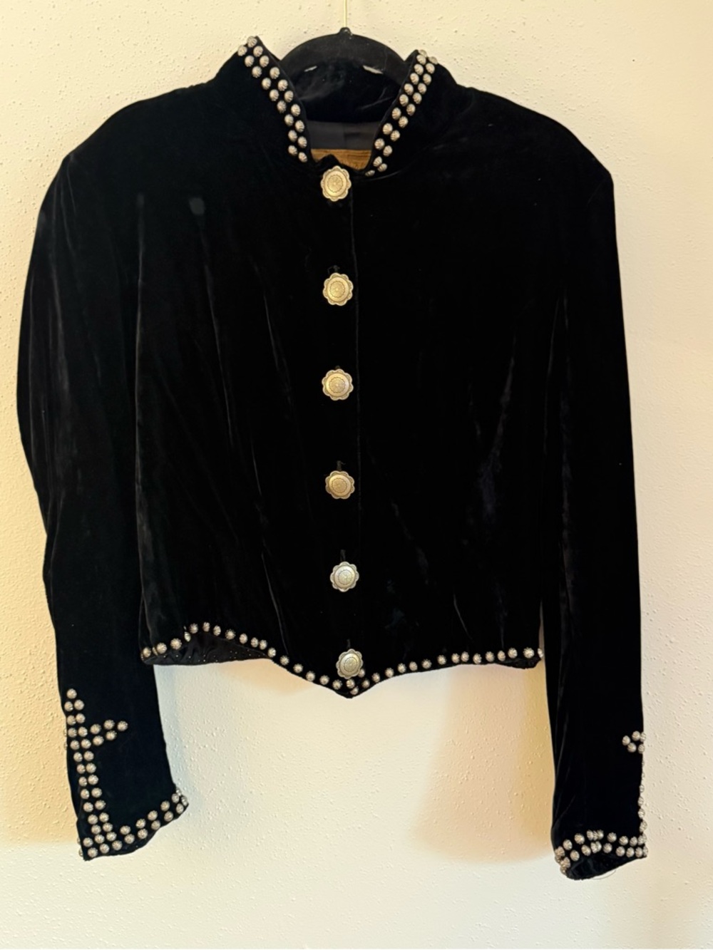 Double D Ranch Black Velvet Studded Western Jacket